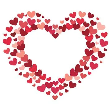 Heart Frame Made of Red and Pink Hearts Stock Illustration
