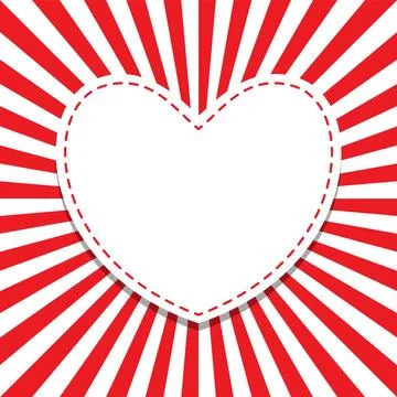 Heart frame radiating red rays Stock Illustration