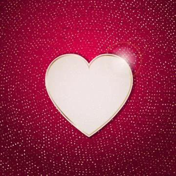 Heart frame on a red grunge texture Stock Illustration