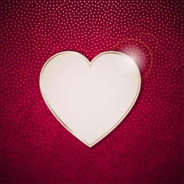Heart frame on a red grunge texture Stock Illustration