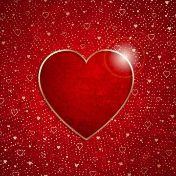 Heart frame on a red grunge texture Stock Illustration