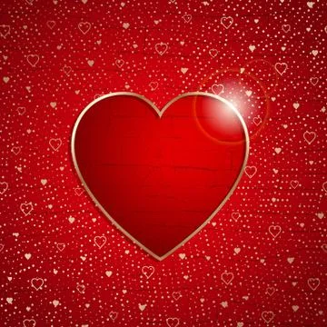 Heart frame on a red grunge texture Stock Illustration