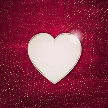 Heart frame on a red grunge texture Stock Illustration