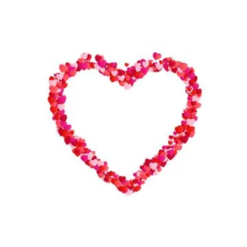 Heart frame. Romantic decoration element. Valentine card decor border. Vector Stock Illustration