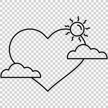 Heart frame with sun and clouds Stock-Illustration