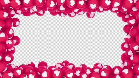Heart frame on Transparent background Video stock 194342593
