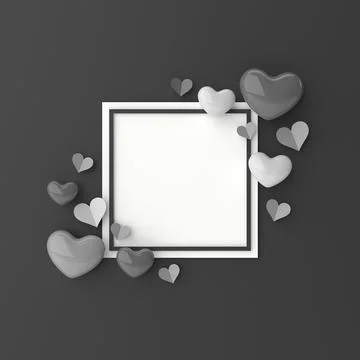 Heart frame. Valentine background. 3D illustration. Stock Illustration