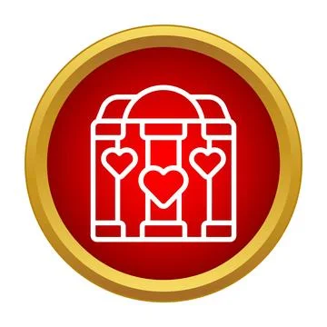 Heart gate icon representing love and wedding entry Stock Illustration