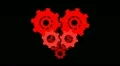 Heart gear animation with alpha channel HD Footage