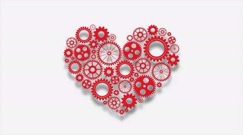 Heart with gears Stock Footage 68373620