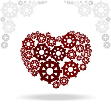 Heart of gears 스톡 일러스트