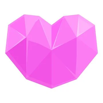 Heart gem icon cartoon vector. Crystal stone Stock Illustration