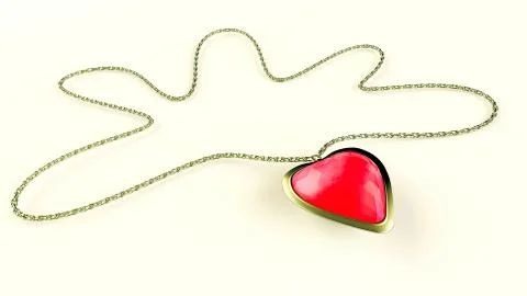 Heart gemstone necklace Stock Illustration
