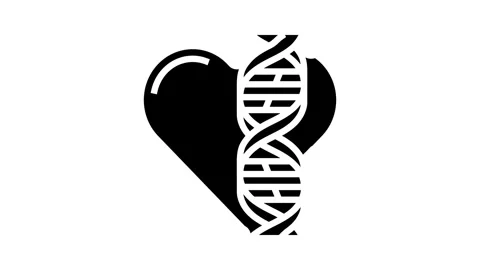 Heart with genetic code lines glyph icon animation Stock Footage 326145287