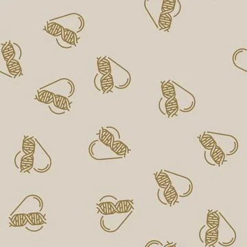 Heart with genetic code lines line seamless pattern Stockillustratie