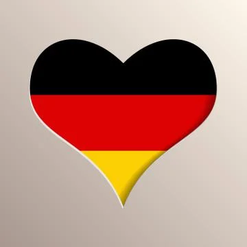 Heart with Germany flag on background Stock Illustration