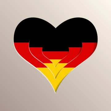Heart with Germany flag on background Stock Illustration