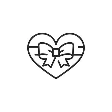 Heart Gift with Bow Icon Stock Illustration