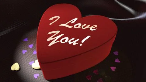 Heart Gift Box With Falling Candy Illustrazione stock