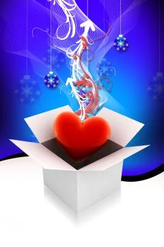 Heart gift box Stock Illustration
