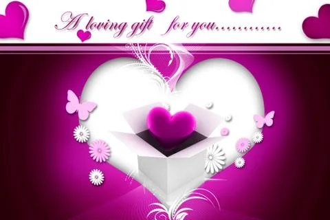 Heart gift box Stock Illustration