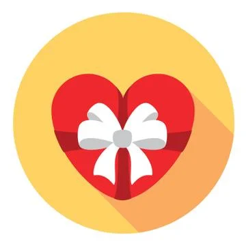 Heart Gift Flat Icon Stock Illustration