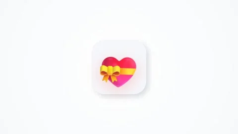 Heart gift icon featuring a pink heart shaped box Stock Footage 344773389