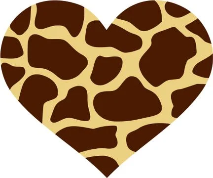Heart with giraffe pattern 스톡 일러스트