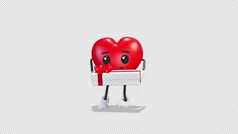 Heart giving the gift Video Loop and Alfa Channel 库存影片 163290549