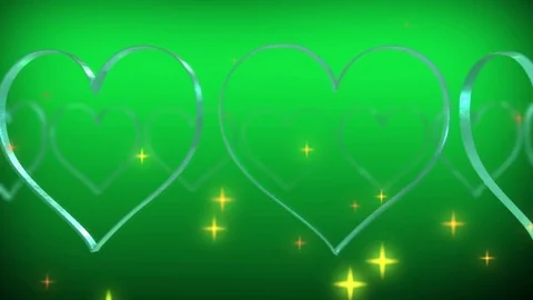 Heart glitter stars particle rotating loop green Stock Footage 81295953