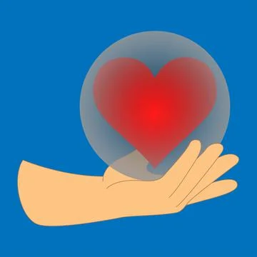 Heart in a globe Stock Illustration