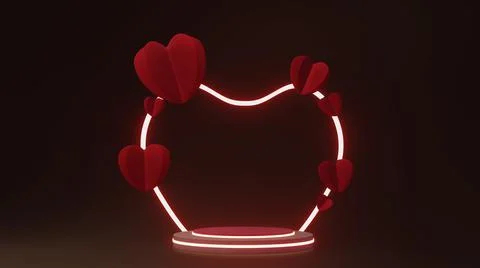 Heart glow dark background Stock Illustration