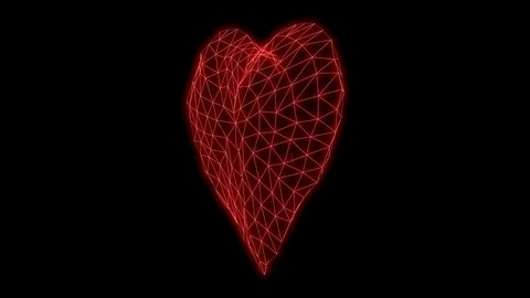 Heart Glowing neon Synthwave Loop rotation 3d render Stock Footage 109368711