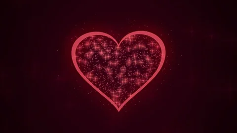 Heart with glowing particles on the dark red background Stock Footage 84001177