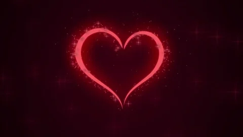 Heart with glowing particles on the dark red background Stock Footage 84001303