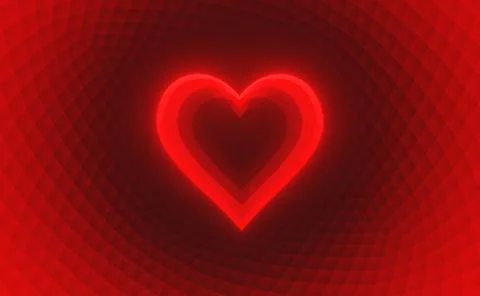 Heart Glowing red low poly Loop 3d render Illustrazione stock