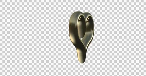 Heart of gold 3 d  model  alpha overlay rotating Vidéo 55202005