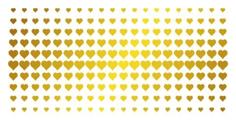 Heart Gold Halftone Effect Illustrazione stock
