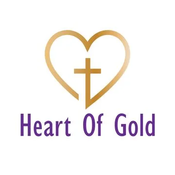 Heart of gold logo Illustrazione stock
