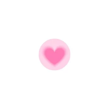 Heart gradient blurred element, pink heart with aura in circle, love Y2K Illustrazione stock