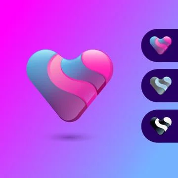 Heart gradient logo icon design Illustrazione stock