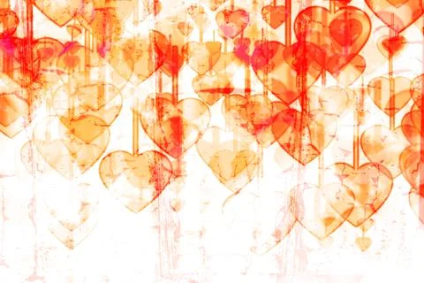 Heart on Grange background Stock Photos