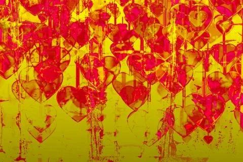 Heart on Grange background Stock Photos