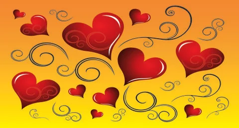 Heart graphics background Illustrazione stock