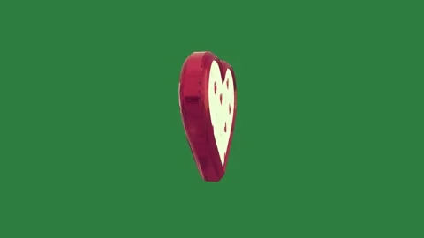 A heart on green background and shaped object screen red green screen animated Stock Footage 335938264