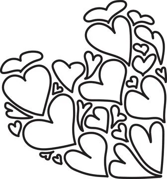 The heart is a group. Stock Illustration
