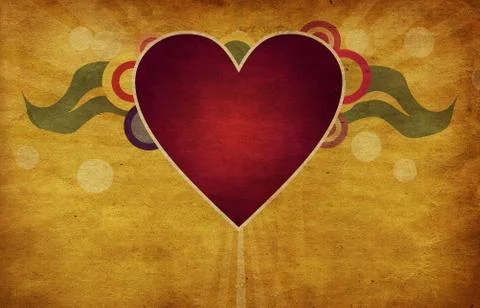 Heart on grunge background Ilustração Stock
