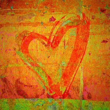 Heart on grunge background Stock Photos