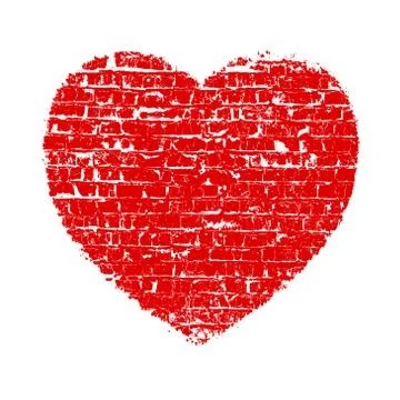 Heart Grunge Brick Stock Illustration