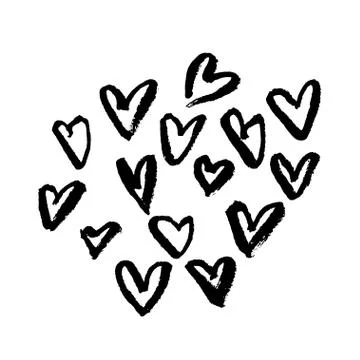 Heart grunge pattern on white background Illustrazione stock